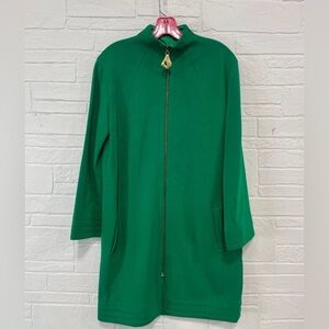 Anne Klein Vintage Emerald Green Zip Up Coat Size 4